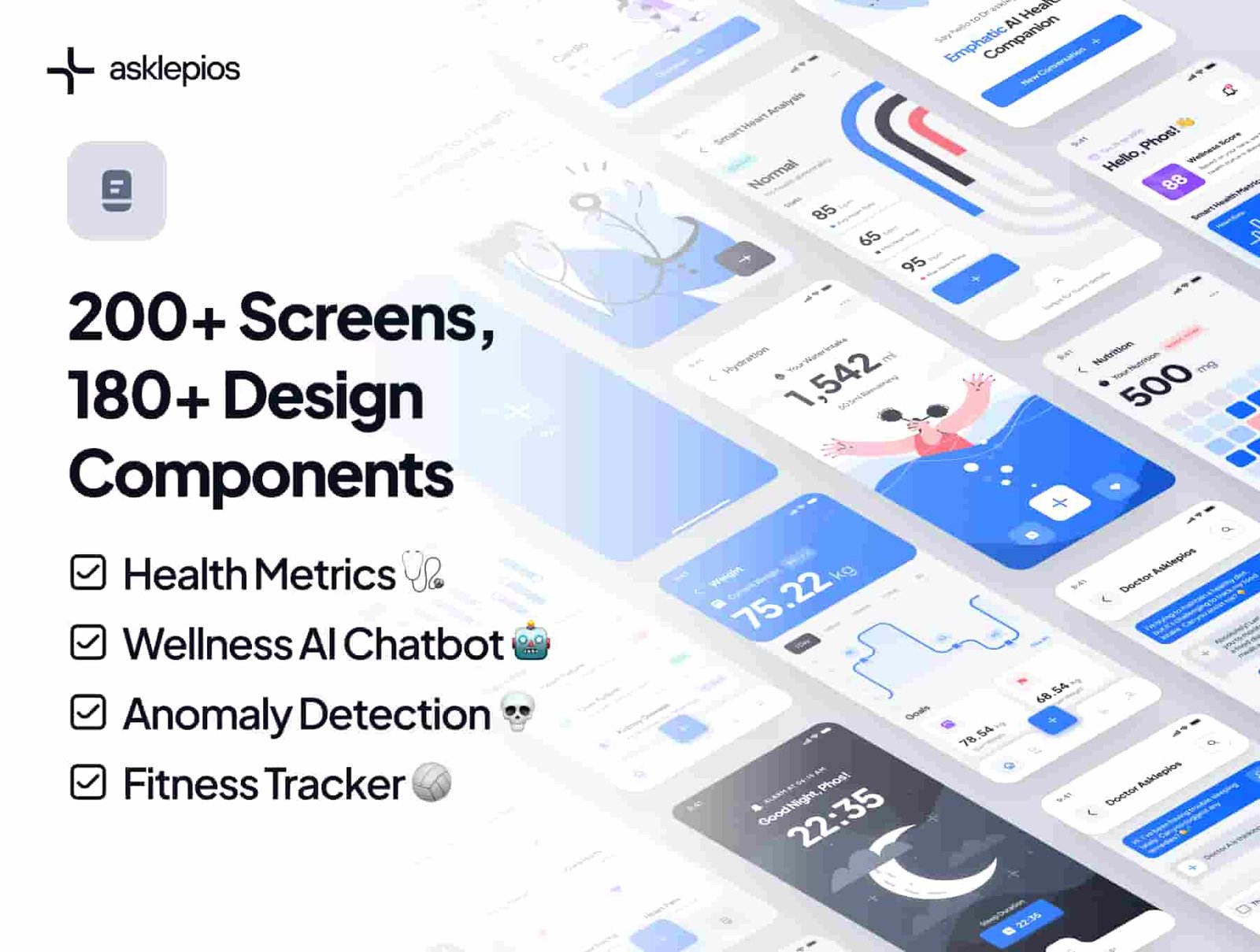 asklepios UI Kit: AI Healthcare & Wellness App