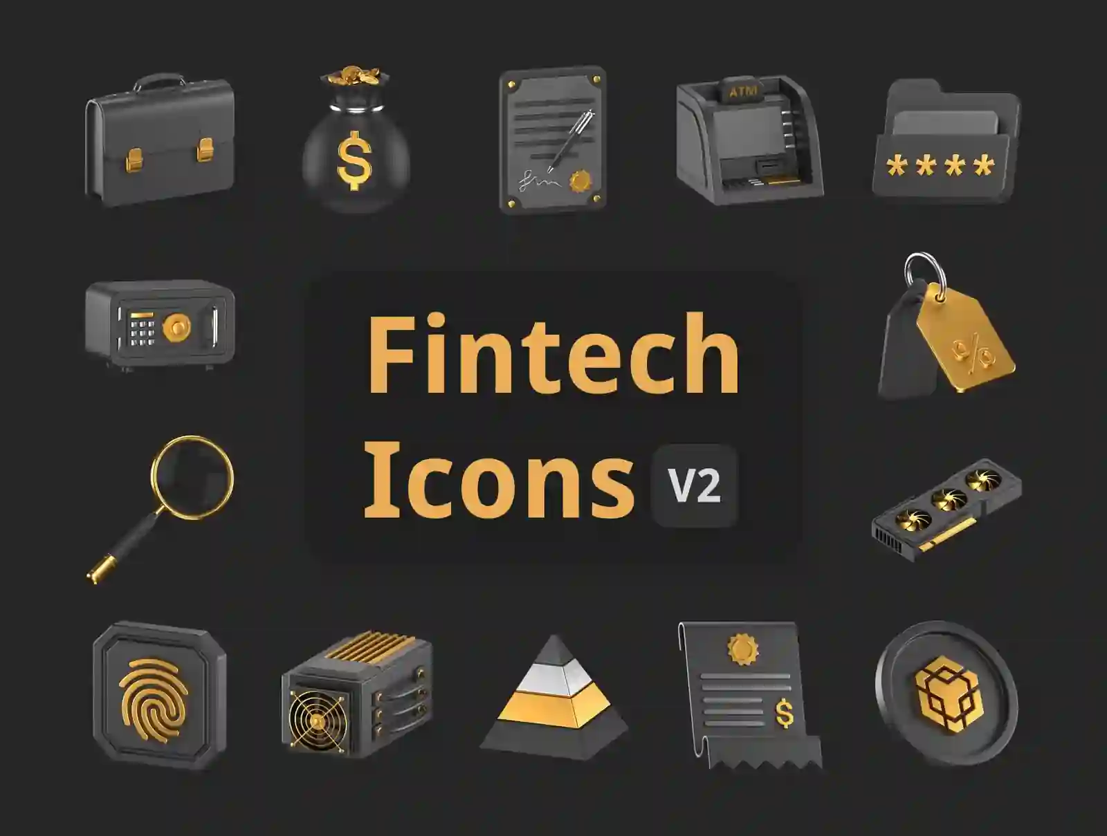Fintech 3D Icons Pack Vol. 2