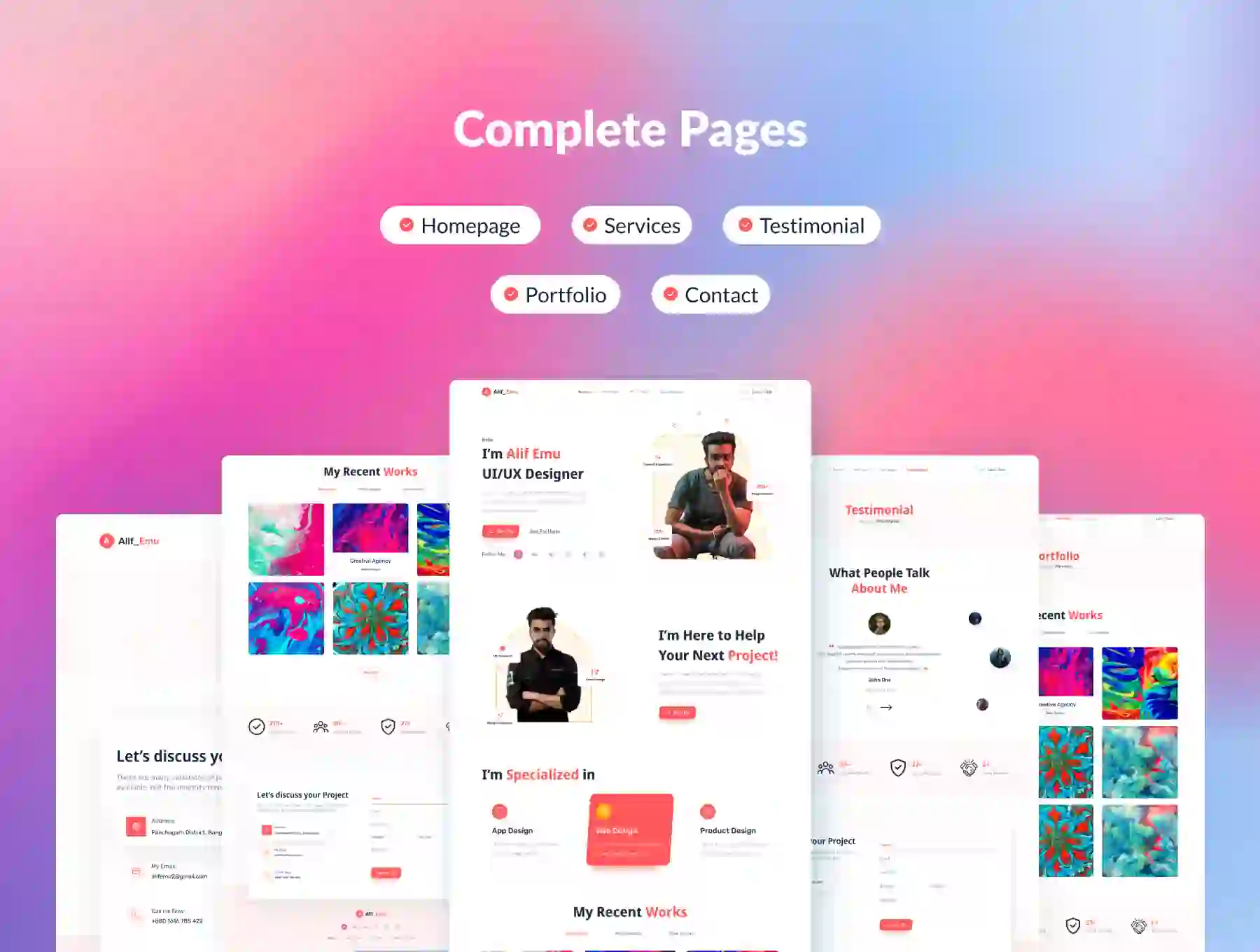 Personal Portfolio Web UI Kit