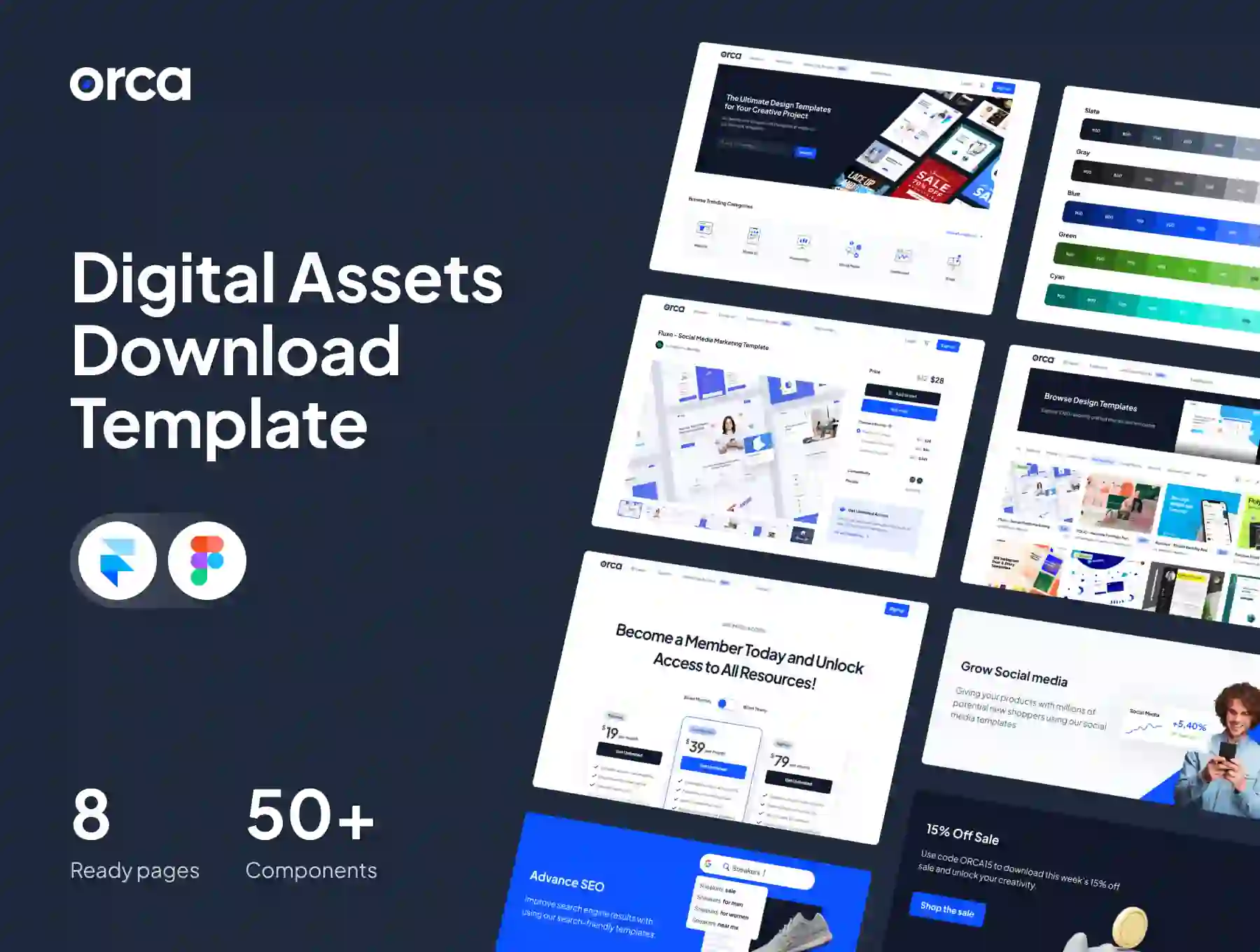 Orca - Digital Downloads Framer Template