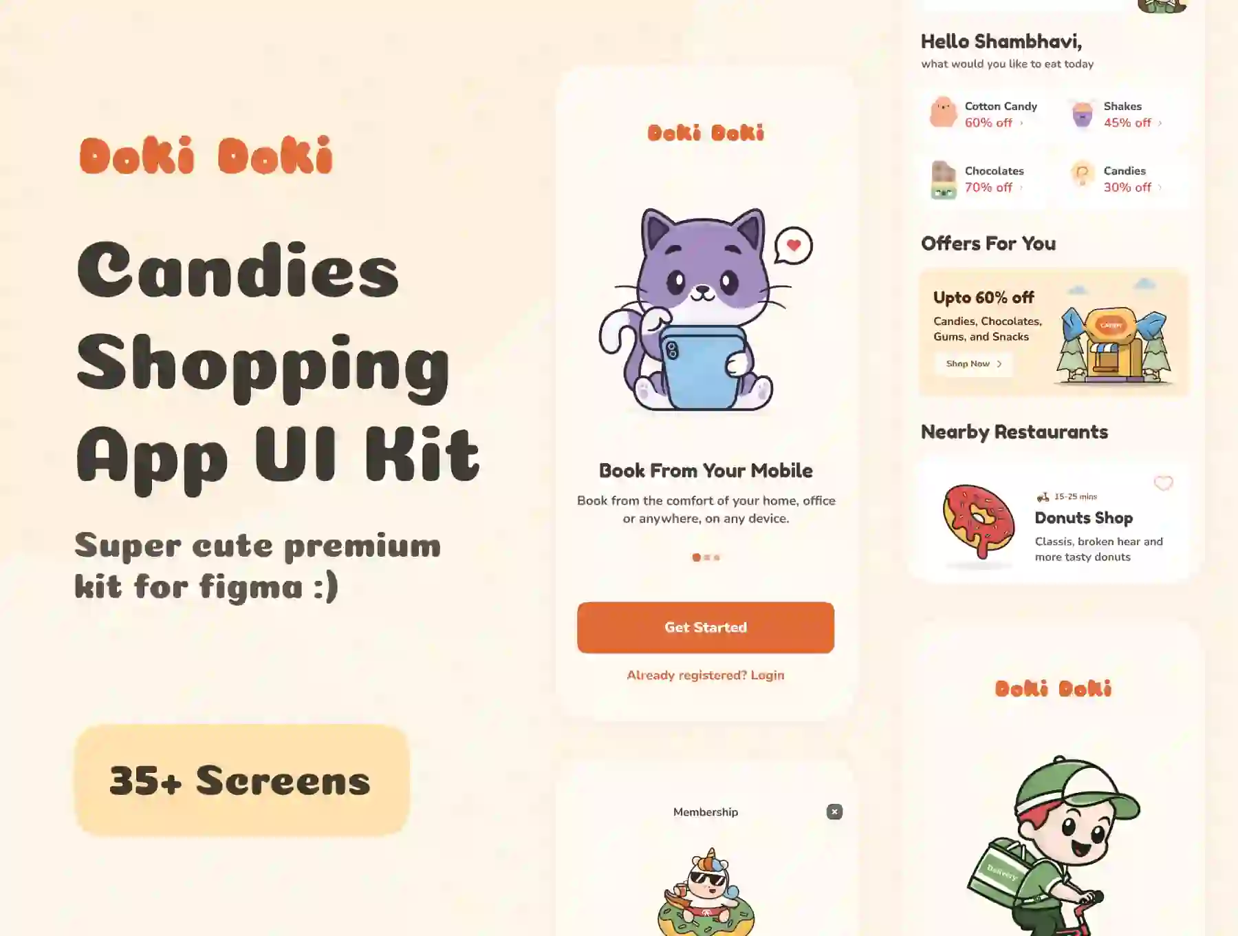 Kawaii Candy Shopping UI Kit